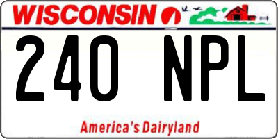 WI license plate 240NPL