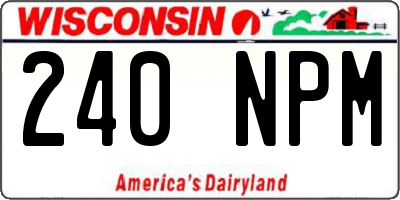 WI license plate 240NPM