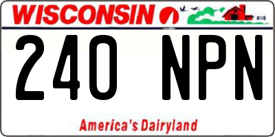 WI license plate 240NPN