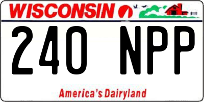 WI license plate 240NPP