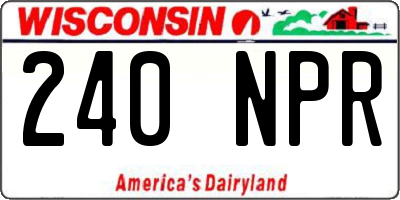 WI license plate 240NPR