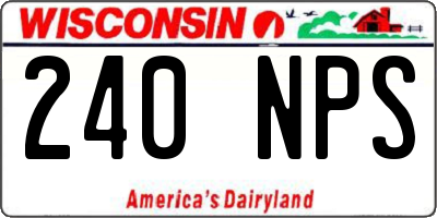 WI license plate 240NPS