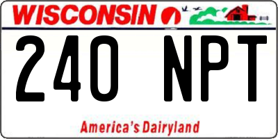 WI license plate 240NPT