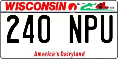 WI license plate 240NPU