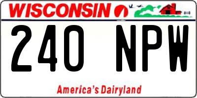 WI license plate 240NPW