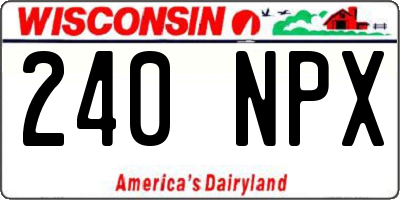 WI license plate 240NPX
