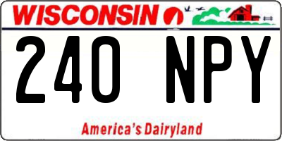 WI license plate 240NPY