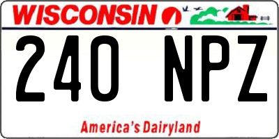 WI license plate 240NPZ