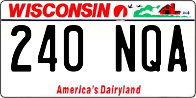 WI license plate 240NQA