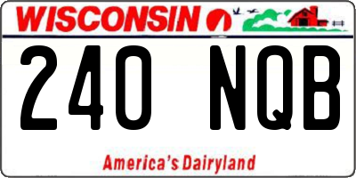 WI license plate 240NQB