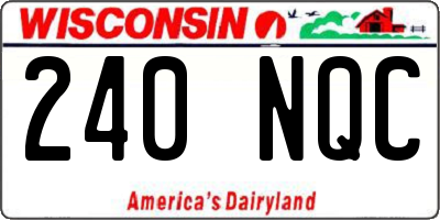 WI license plate 240NQC