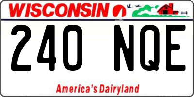 WI license plate 240NQE
