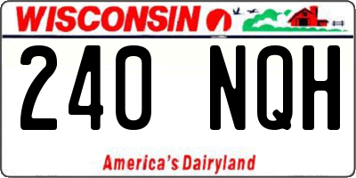 WI license plate 240NQH
