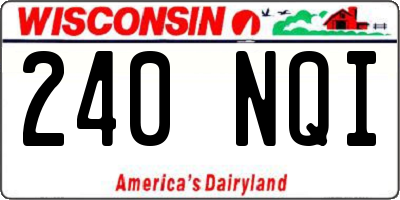 WI license plate 240NQI