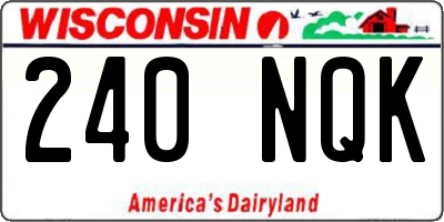WI license plate 240NQK