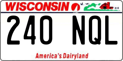WI license plate 240NQL