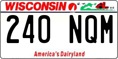 WI license plate 240NQM
