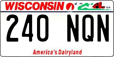 WI license plate 240NQN