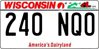 WI license plate 240NQO