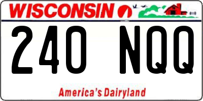WI license plate 240NQQ