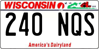 WI license plate 240NQS