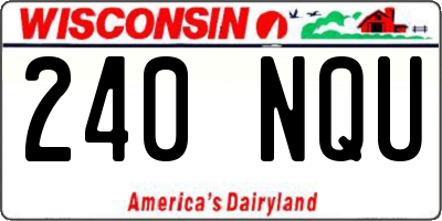 WI license plate 240NQU