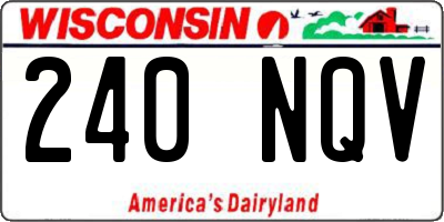 WI license plate 240NQV