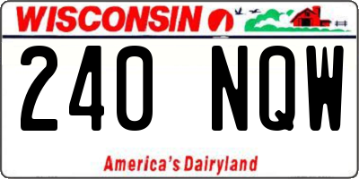 WI license plate 240NQW