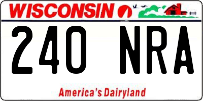WI license plate 240NRA