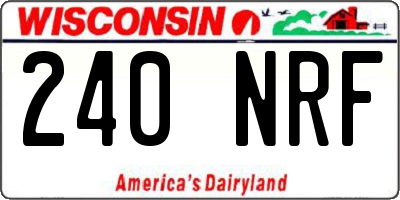 WI license plate 240NRF