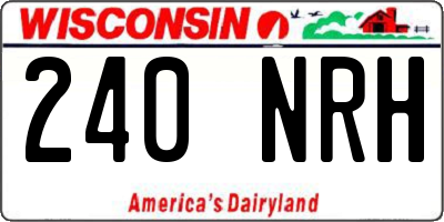 WI license plate 240NRH