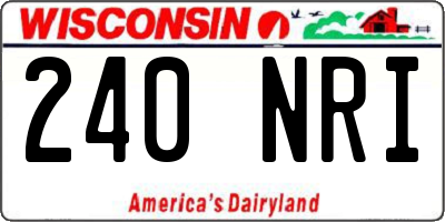 WI license plate 240NRI