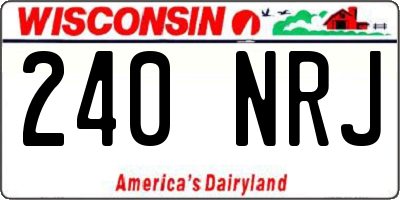 WI license plate 240NRJ