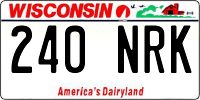 WI license plate 240NRK