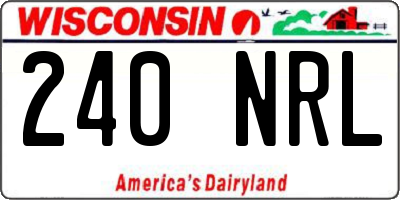 WI license plate 240NRL