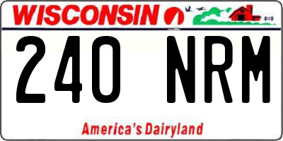 WI license plate 240NRM