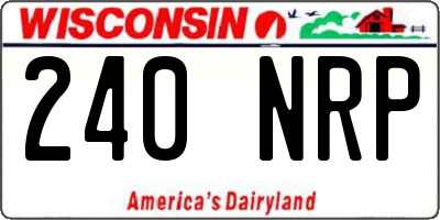 WI license plate 240NRP