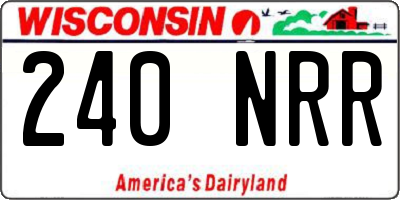WI license plate 240NRR
