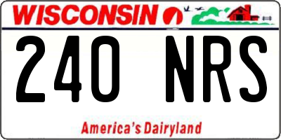 WI license plate 240NRS