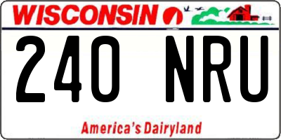 WI license plate 240NRU