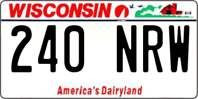 WI license plate 240NRW