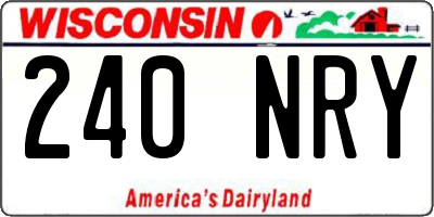 WI license plate 240NRY