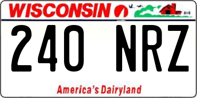 WI license plate 240NRZ