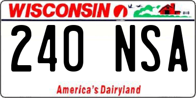 WI license plate 240NSA
