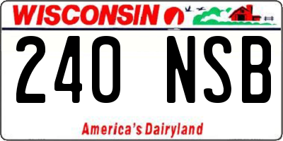 WI license plate 240NSB