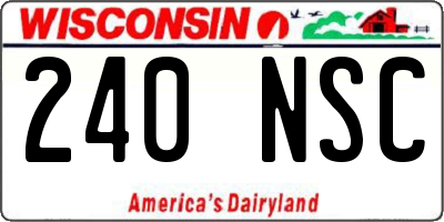 WI license plate 240NSC