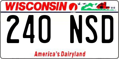 WI license plate 240NSD