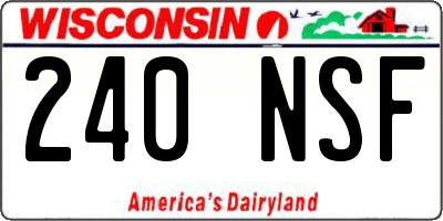 WI license plate 240NSF