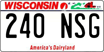 WI license plate 240NSG