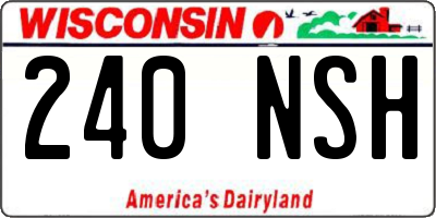 WI license plate 240NSH